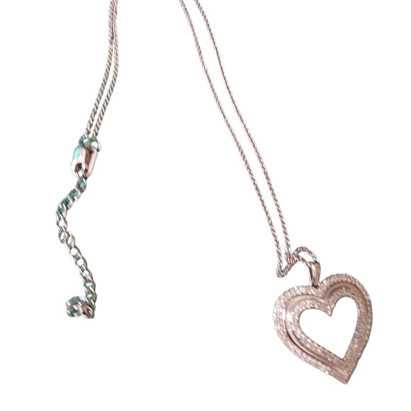 NATURAL 1.00 ct Diamond Heart Love Pendant Necklace Set in Sterling Silver - Picture 2 of 8